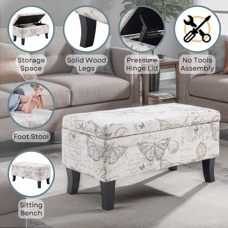 Convenience Concepts Designs4Comfort Winslow Storage Ottoman Bench