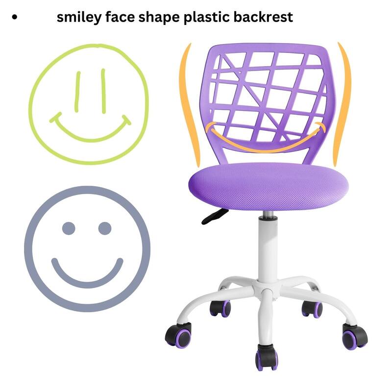 HomyLin Armless Home Office Task Chair Kids Desk Chair Mid-Back