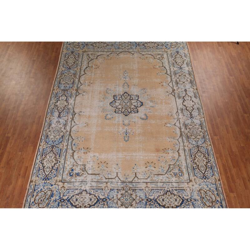 Geometric Kerman Persian Large Rug Handmade Wool Carpet - 9'7" x 13'11"