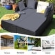 preview thumbnail 51 of 66, Costway Outdoor Patio Rattan Daybed Pillows Cushioned Sofa Furniture - See details