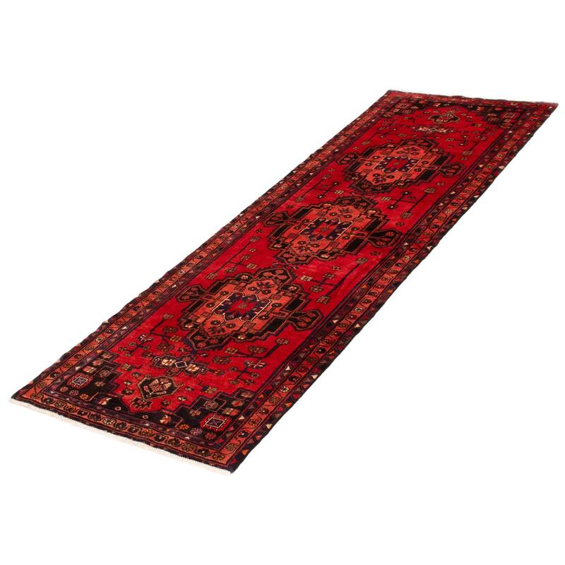 ECARPETGALLERY Hand-knotted Anadol Red Wool Rug - 3'4 x 10'1