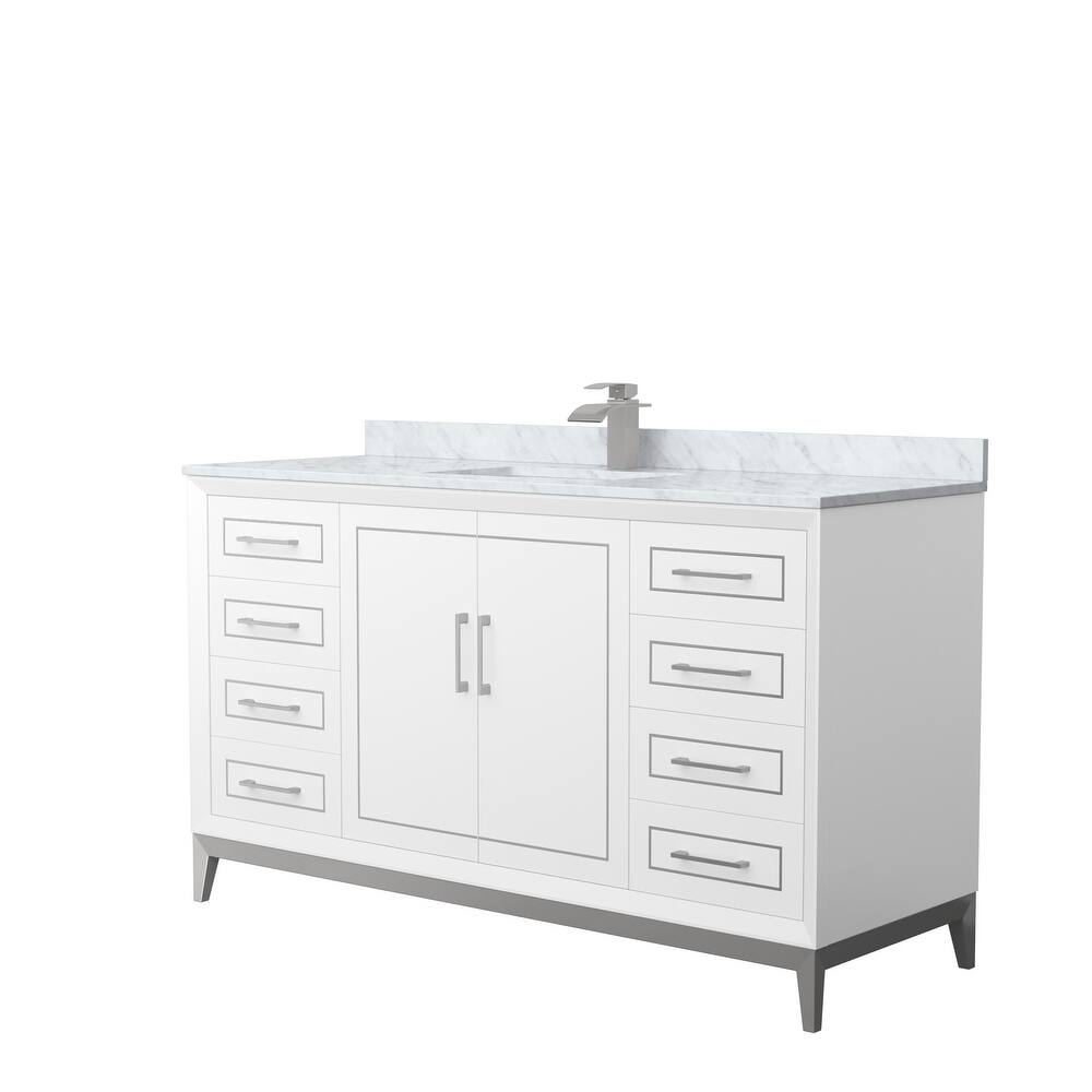 Marlena 60-Inch Single Vanity Set, Carrara Marble Top