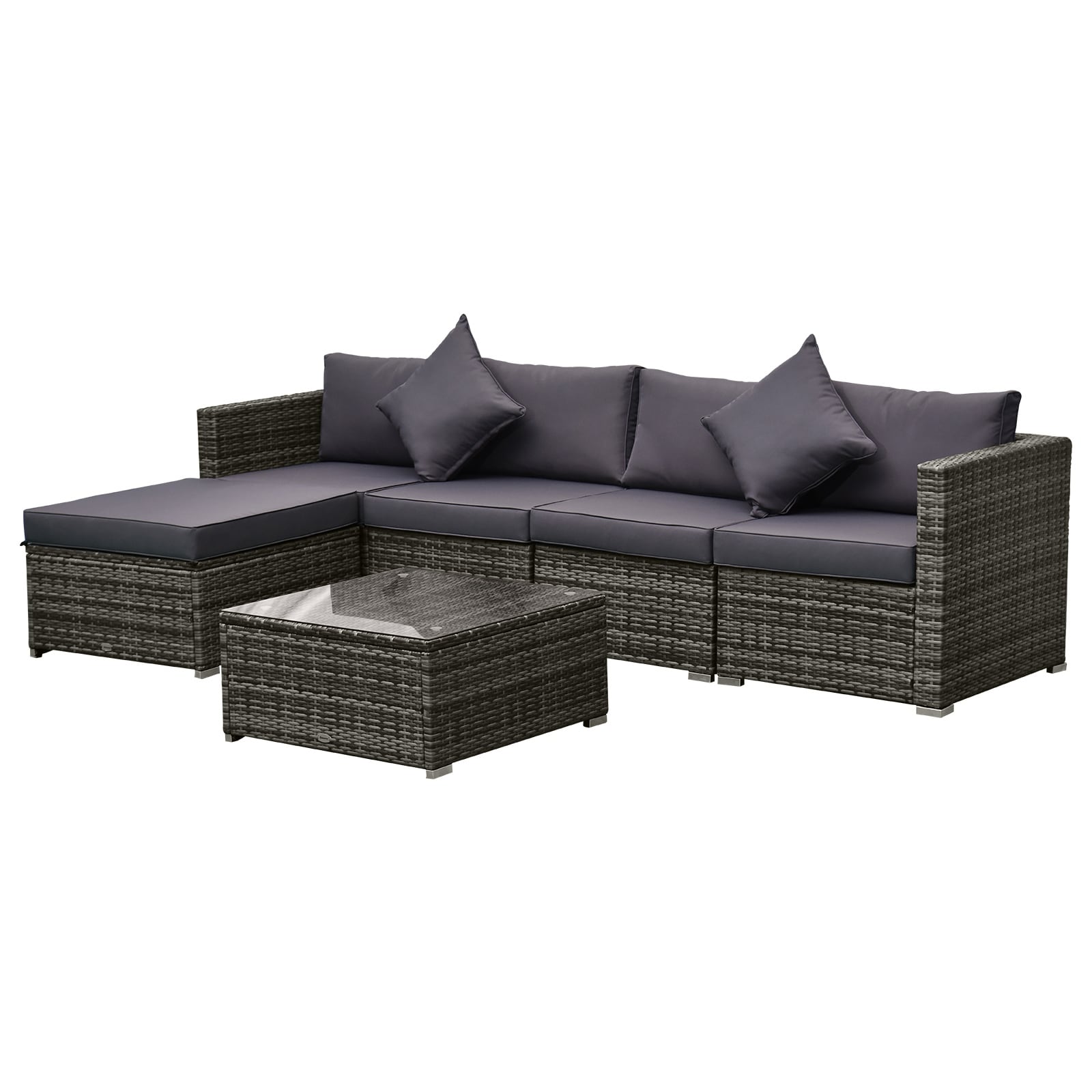 Outsunny 11pc rattan garden furniture cheap