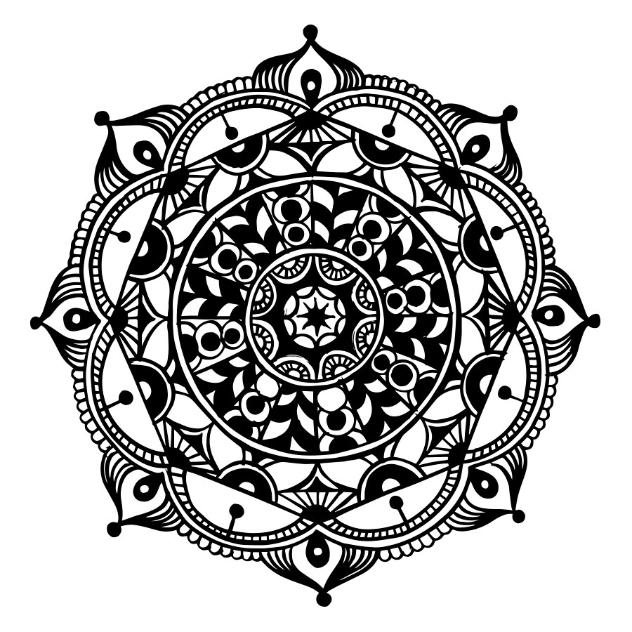 Mandala Wall Decals Om Sign Decal Yoga Sticker Vinyl Decals - Picture 6 of 34