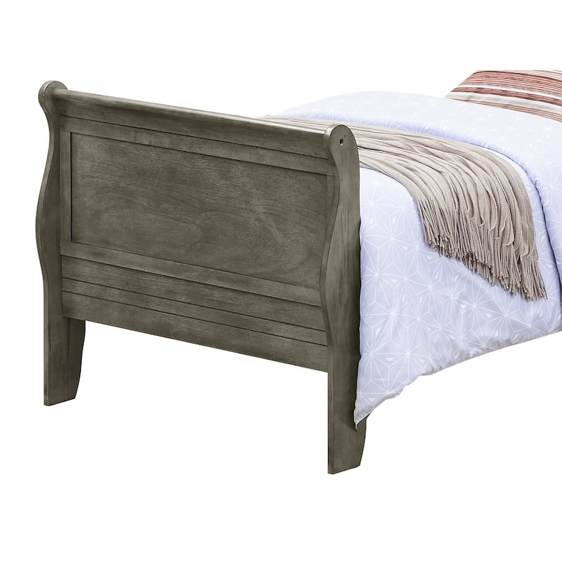 Louis Philippe Twin Sleigh Bed with Headboard and Footboard