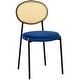 preview thumbnail 64 of 92, Leisuremod Euston Modern Velvet/Leather Dining Chair - Minimalist Wicker Back Accent Chair for Home Living Room & Kitchen