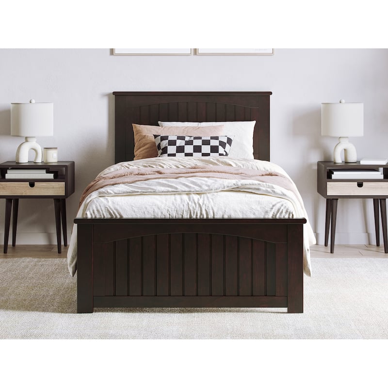 Naples Solid Wood Low Profile Platform Bed with Matching Footboard