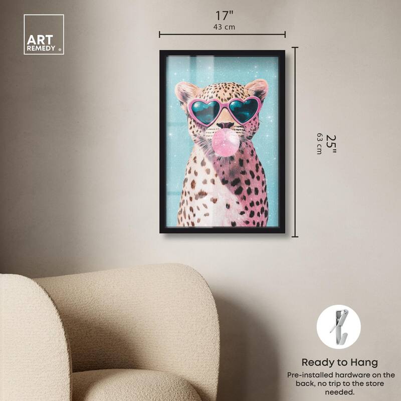 Pastel Cheetah Bubblegum Shadowbox by Art Remedy