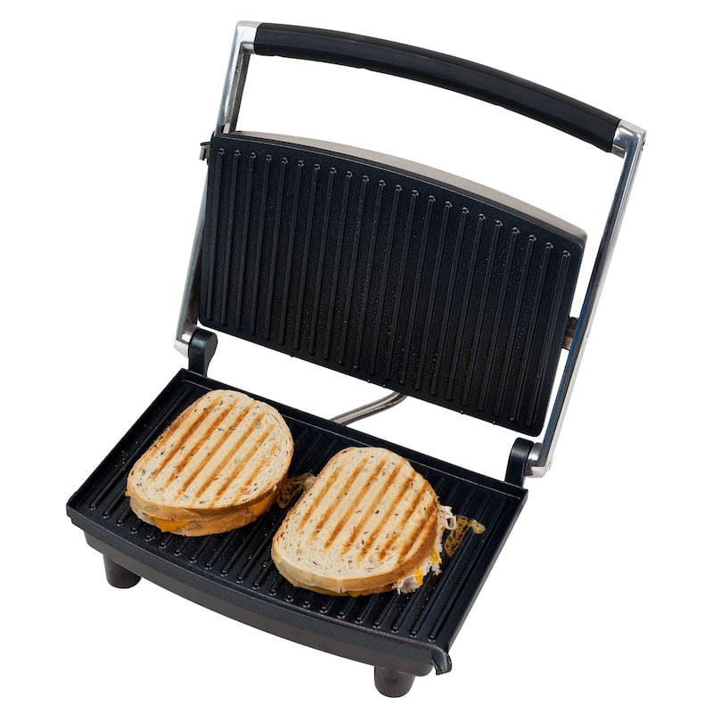 Panini Press Gourmet Grilled Cheese and Sandwich Maker by Chef Buddy