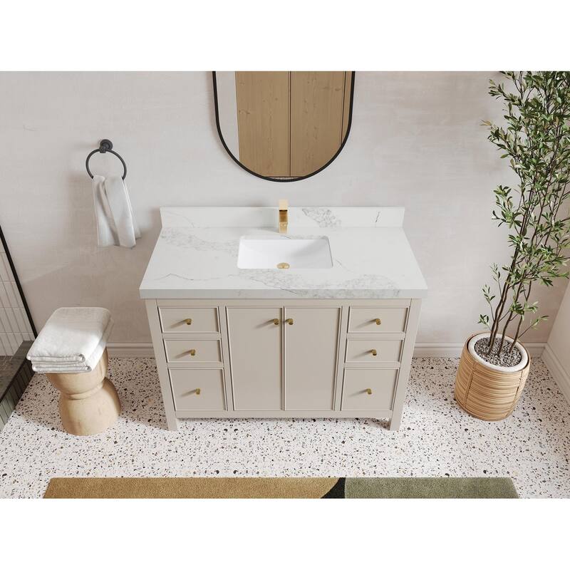 Willow Collections 48 in. W x 22 in. D Chicago Single Sink Bathroom Vanity with Countertop