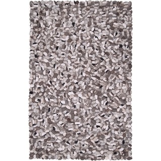 Hand-woven Canistota New Zealand Felted Wool Stone Look Textured Area Rug - 5' x 8'