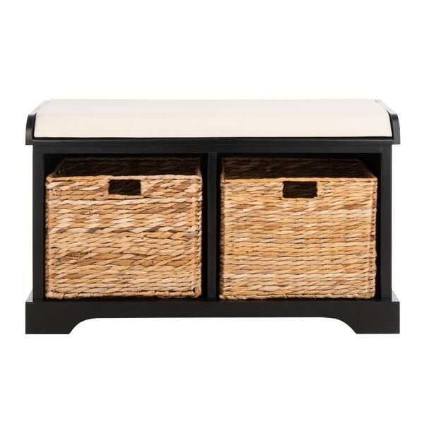 Shop Old Stone Distressed Black Storage Bench 33 5 X 16 1 X
