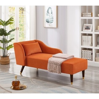 Stylish Velvet Chaise Lounge Sofa with Curved Armrests and Backrest ...