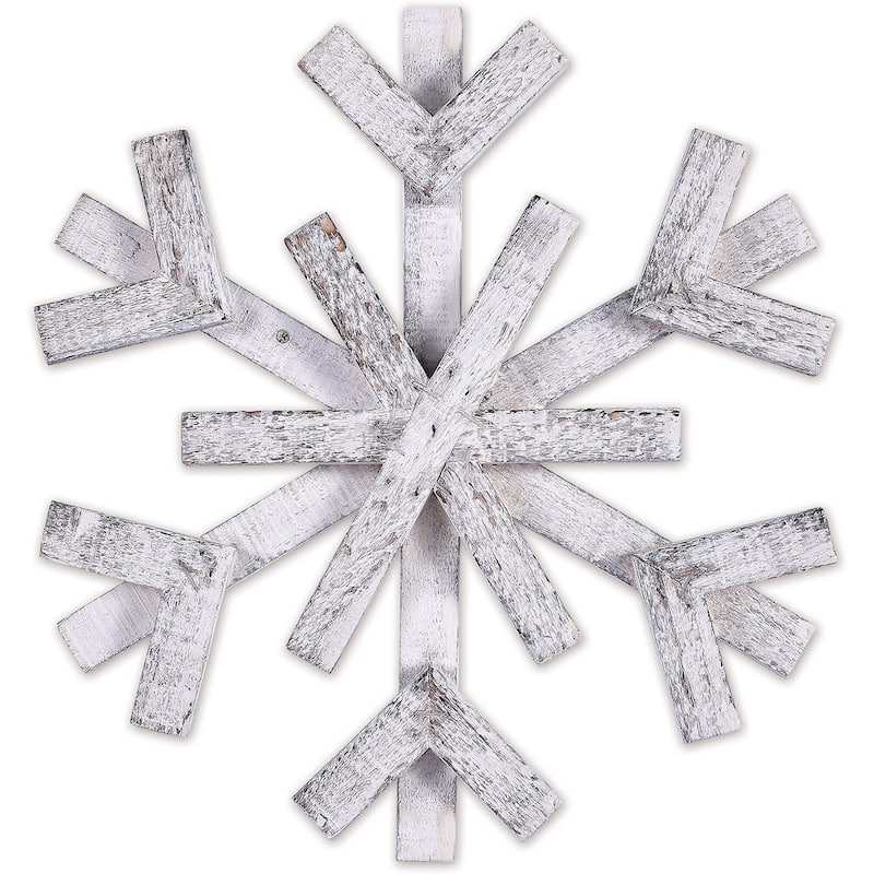 White Wooden Snowflake 18"