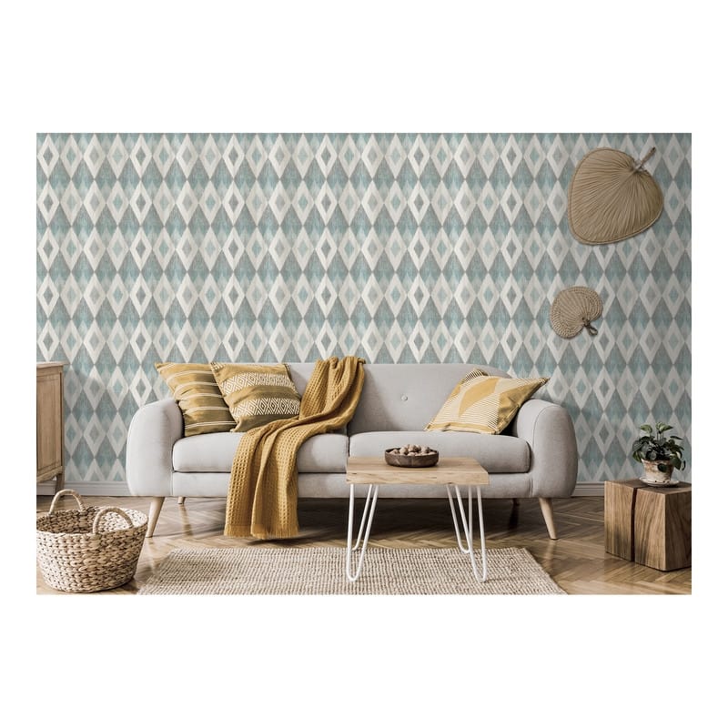 Advantage Ace Teal Diamond Wallpaper - 20.9 x 396 x 0.025