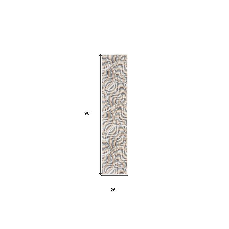 Pilog Power Loomed Abstract Modern Low Pile Area Rug By HomeRoots - 96' X '26' X '0.25
