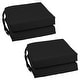 preview thumbnail 50 of 79, 16-inch Square Indoor Twill Chair Cushions (Set of 2 or 4) - 16 x 16 Set of 4 - Black