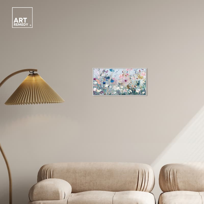 Art Remedy Blue Forest Ii Framed Floral Fine 1 Piece Canvas Wall Art