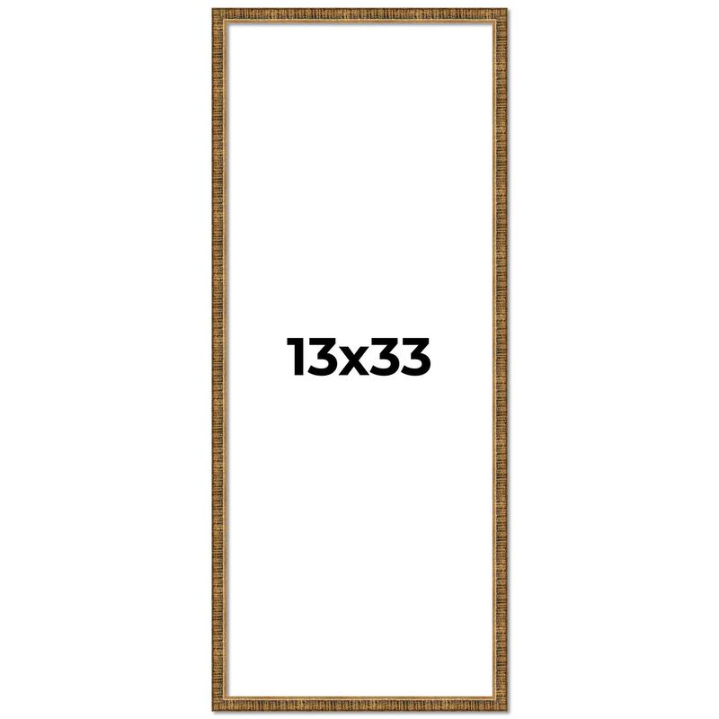 13x33 Frame Gold Solid Wood Picture Frame - Complete Modern Photo