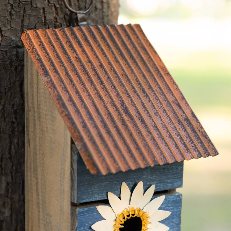 Glitzhome Hanging Distressed Solid Wood Birdhouse