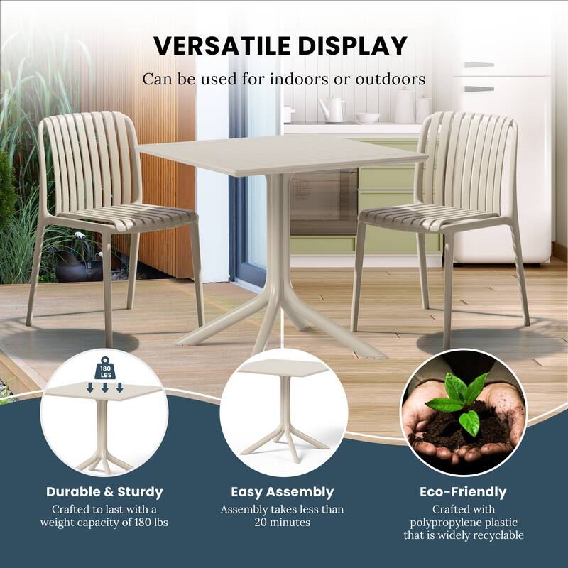 Frond and Form 31.5 Inch Outdoor Square Dining Table