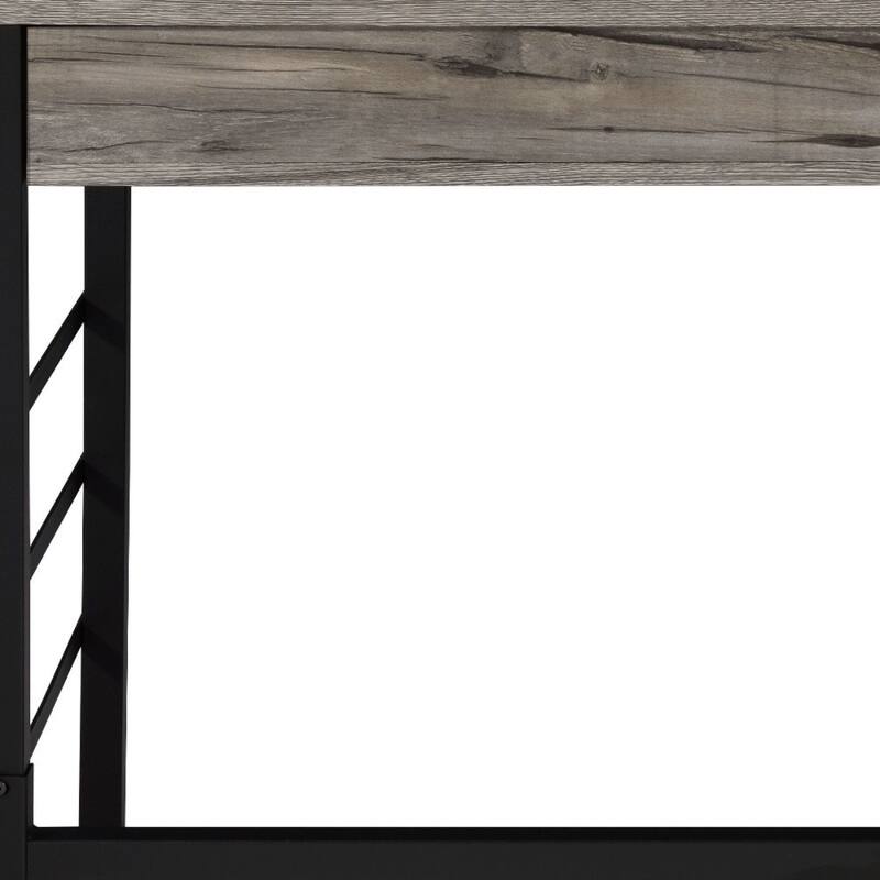 42" Rectangular 2 Drawers Writing Desk with USB Ports and Metal Frame Light Weathered Oak Finish