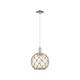 Option Clear Glass with Brown Rope / Polished Nickel