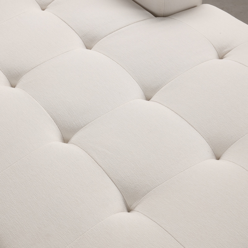 Beige 108.3" 6-Seater U-Style Sofa with Pull-Out Bed & USB Ports