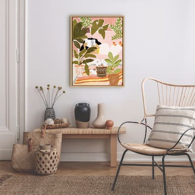 Kate and Laurel Sylvie Never Enough Plants Framed Canvas by Alja Horvat