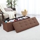preview thumbnail 5 of 8, Foldable Tufted Linen Storage Ottoman Bench