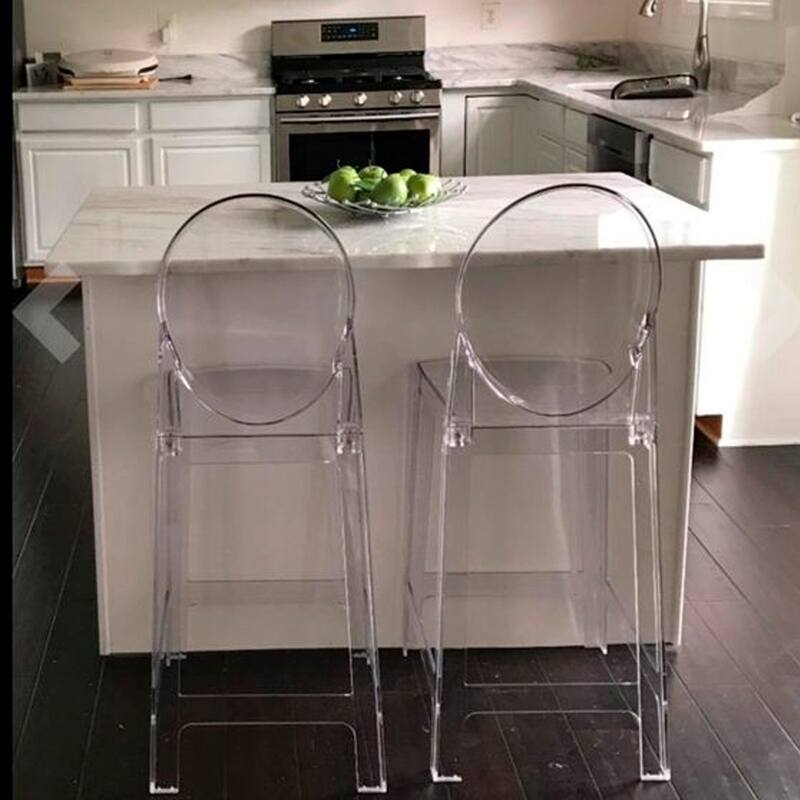 Modern Transparent Ghost Stool /Back 26" special Deal (Set of 3)