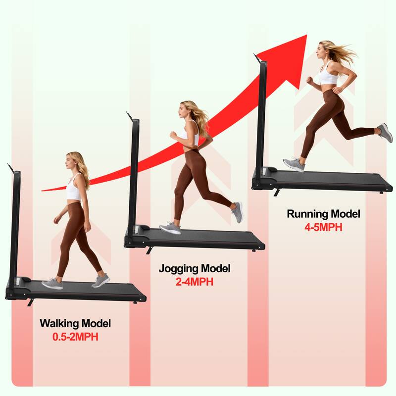 Foldable Treadmill with Handle Bar Incline, 2 in 1 Upgrade Portable Under Desk Walking Pad and Vibration Pad with Remote Control