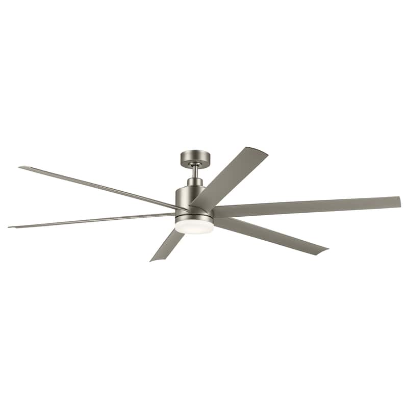 Kichler Lighting Loa 80 Inch Ceiling Fan with Satin Etch Cased Opal Glass in Brushed Nickel with Silver Blades