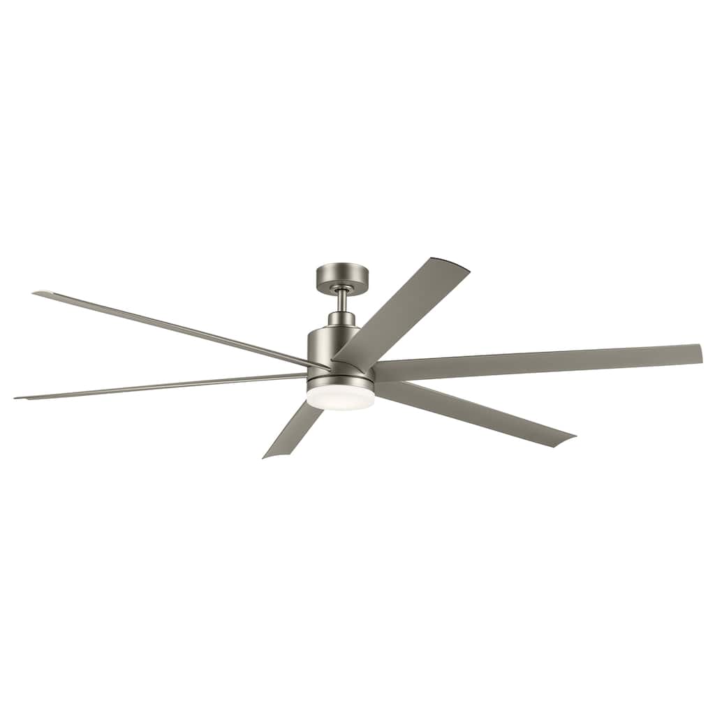 Kichler Lighting Loa 80 Inch Ceiling Fan with Satin Etch Cased Opal Glass in Brushed Nickel with Silver Blades