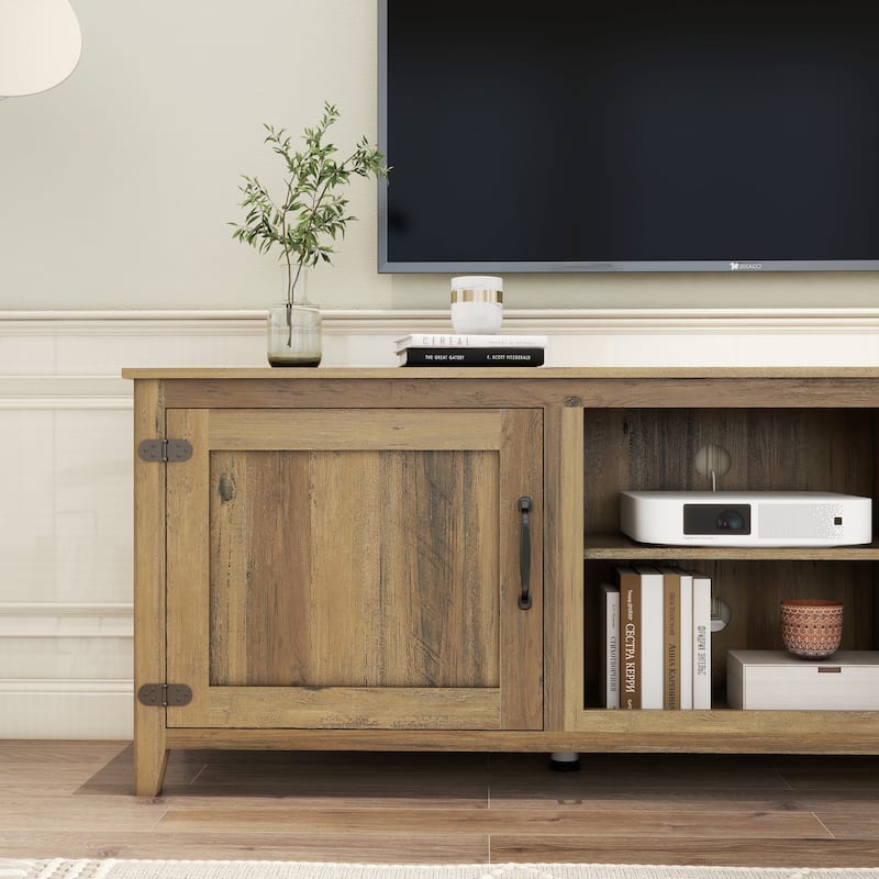 Wood Storage Cabinet Media Console for TVs up to 80"