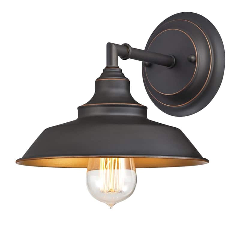 Westinghouse Lighting Iron Hill One-Light Indoor Wall Fixture - 1-Light - Black-Bronze with Highlights