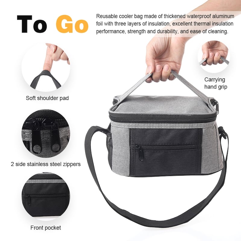 Lunch Bag with Containers Included - Compact and Lightweight Meal Prep