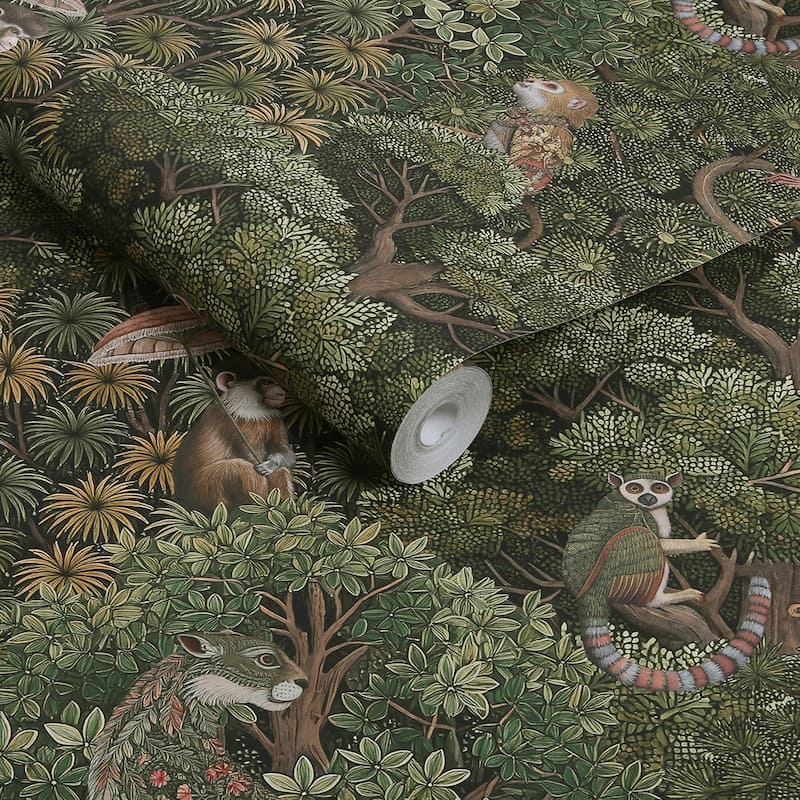 Graham & Brown Treetop Troop Green Wallpaper