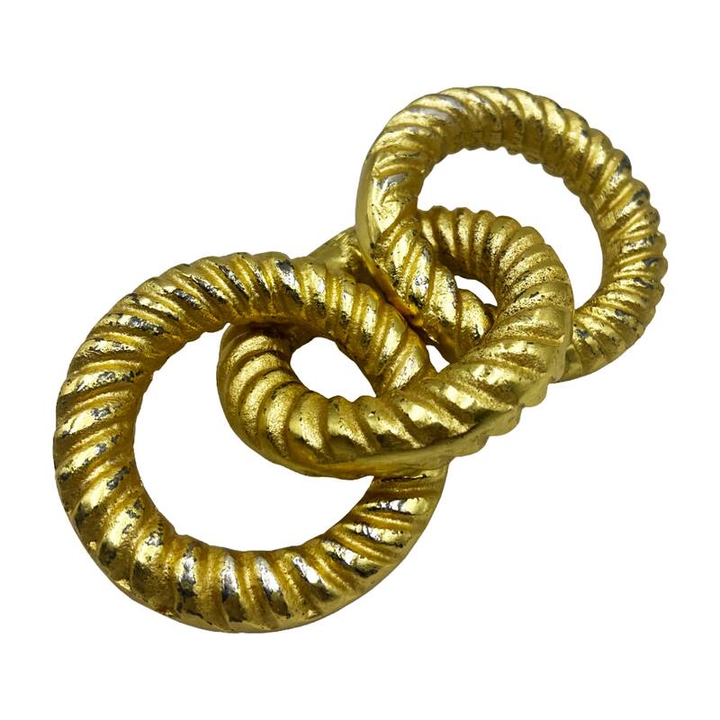 Decorative Handmade Aluminum Modern Chain Sculpture in Gold