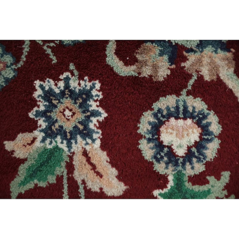 Hand Knotted Oriental 100% Wool Carpet Traditional All-Over Red Agra Area Rug - 5' 11'' X 4' 0''