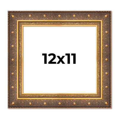 12x11 Frame Vintage Gold Solid Wood Picture Frame | 2.5 Inch Moulding