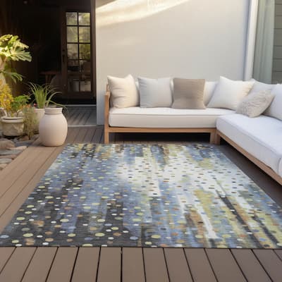Machine Washable Indoor/Outdoor Modern Confetti Chantille Rug