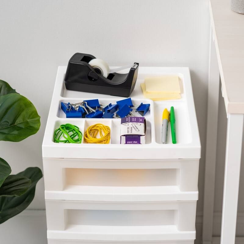 5-Drawer Storage Cart White/Pearl