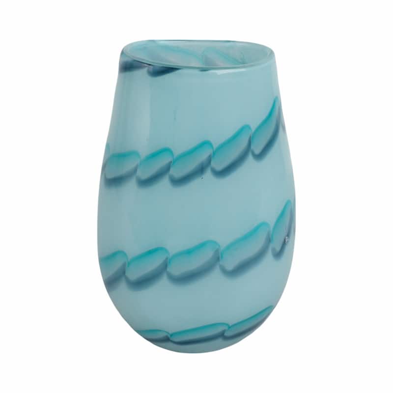 Glass Vases Coastal Style with Sculpted Detailing and Swirl Design