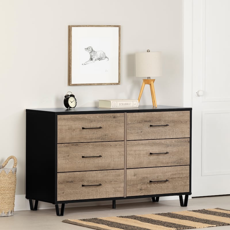 South Shore Arlen Dresser - Weathered Oak and Matte Black