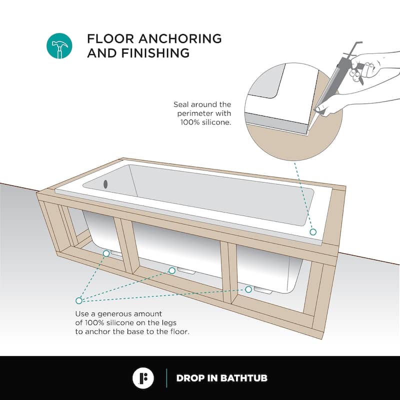 Fine Fixtures 66-inch Soaking Drop-in or Alcove Bathtub - 66" x 32" x19"