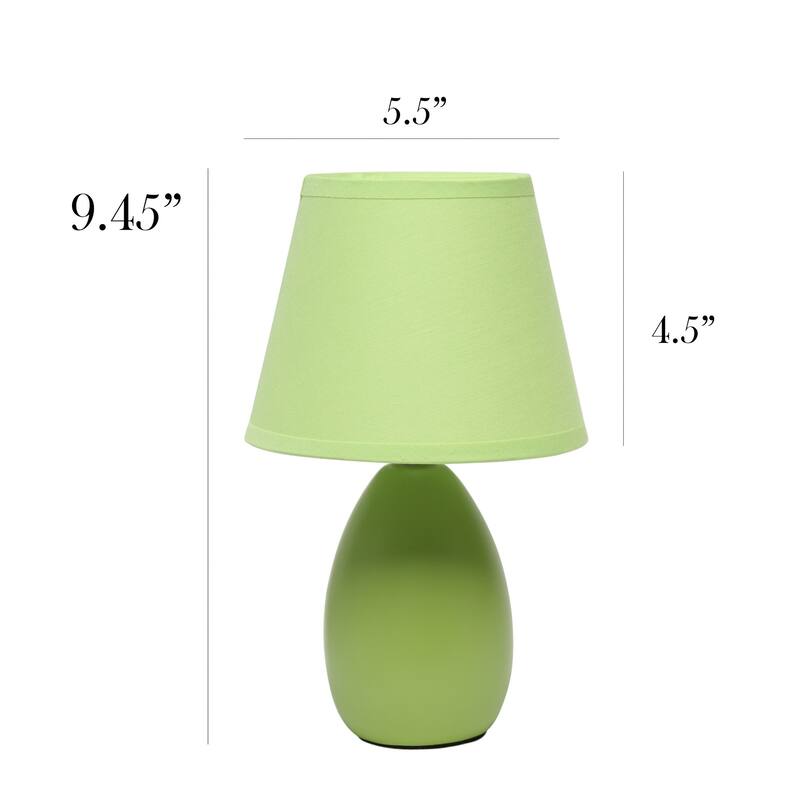 Mini Egg Oval Table Lamp - 9.5" - Green