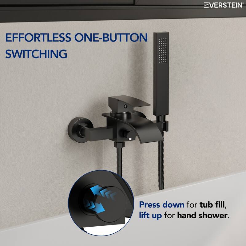 Single-Handle Wall Mount Tub Faucet with Handheld