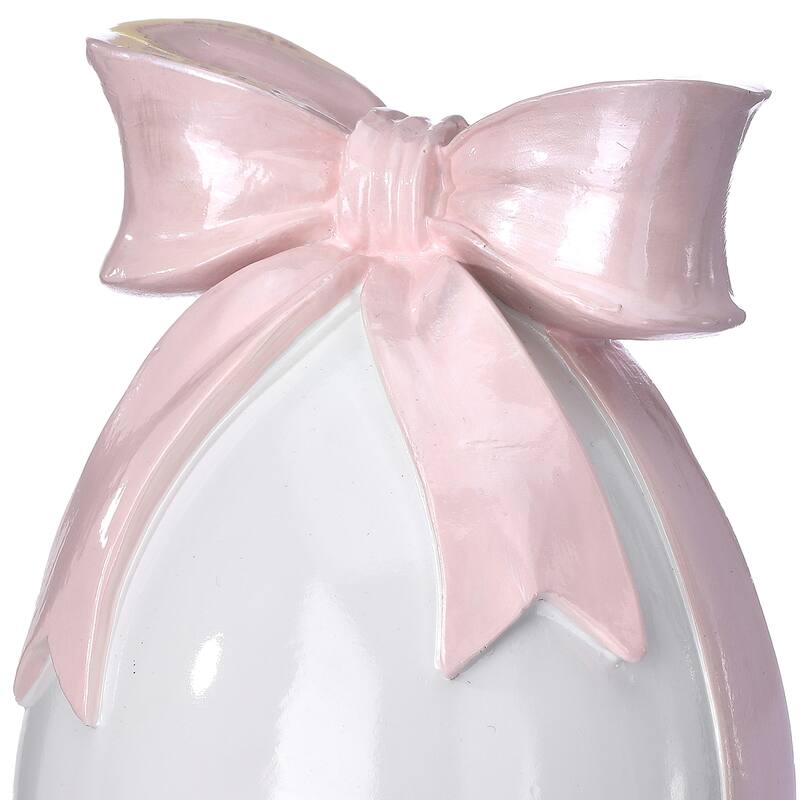 7.5" Resin Egg With Bowtie