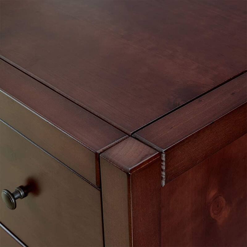 MUSEHOMEINC Solid Wood Dresser / Night Stand with 3-Drawer Storage for Your Bedroom,Round Metal knobs